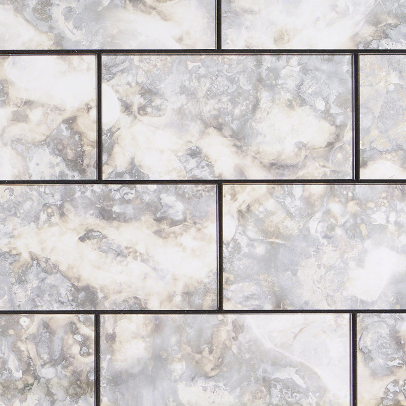 Lana 3" x 6" Glass Subway Tile, Silver
