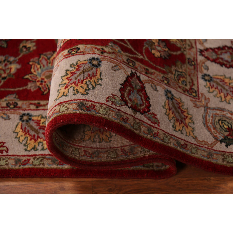 Tapis oriental rouge à motif floral All-Over 4 x 6