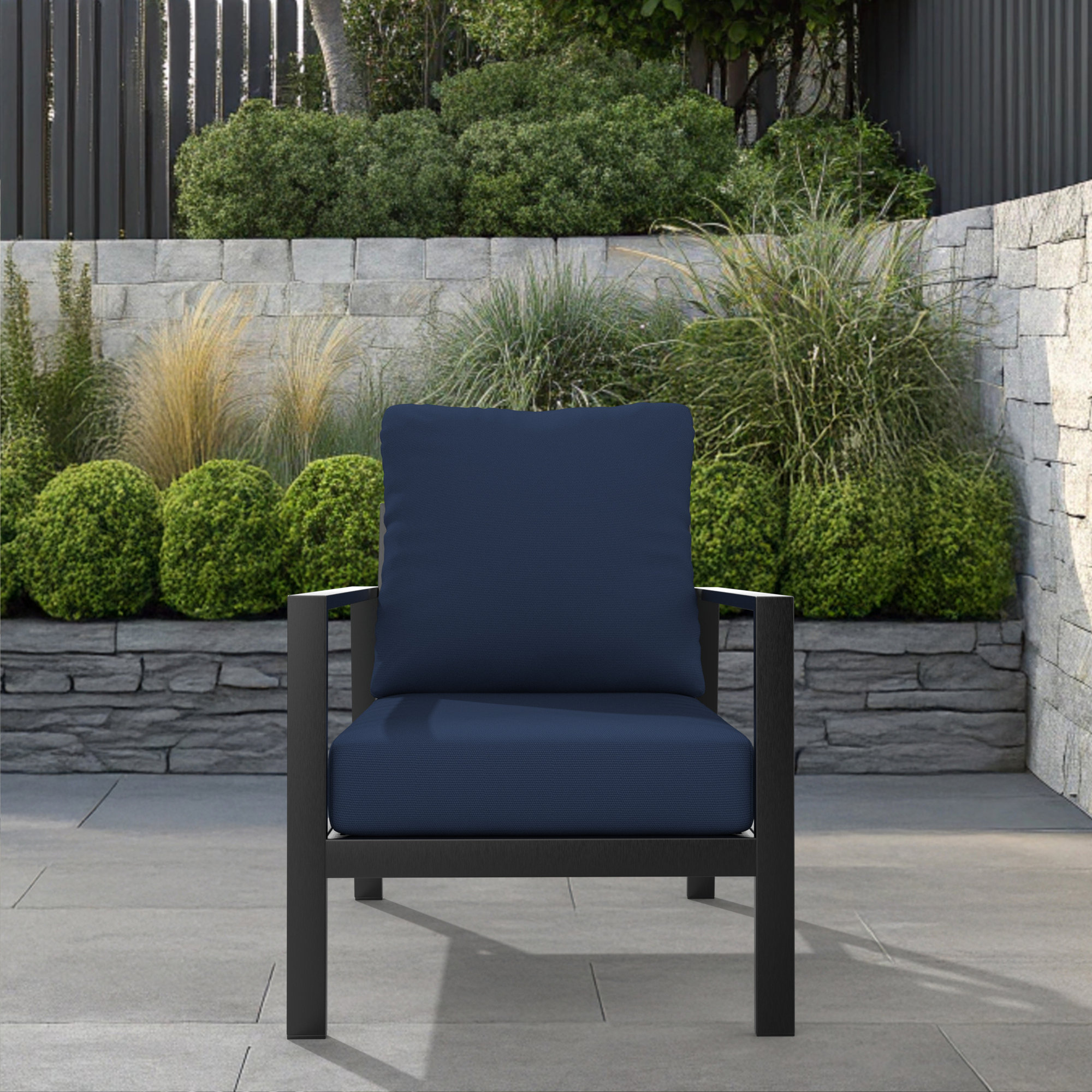 Amala Deep Seating Outdoor Sunbrella® Seat/Back Cushion, Canvas Navy Sunbrella® Canvas