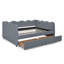 Lit de jour en vichy double avec deux tiroirs de rangement, port USB et adorable tissu en forme de vague-1289873617-1289873622