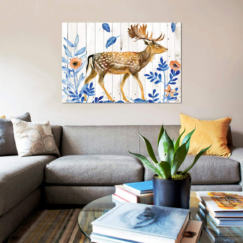 «Dear Deer I», reproduction sur toile, H 8 po x l 12 po x P 0,75 po, Toile tendue, Pas de tapis