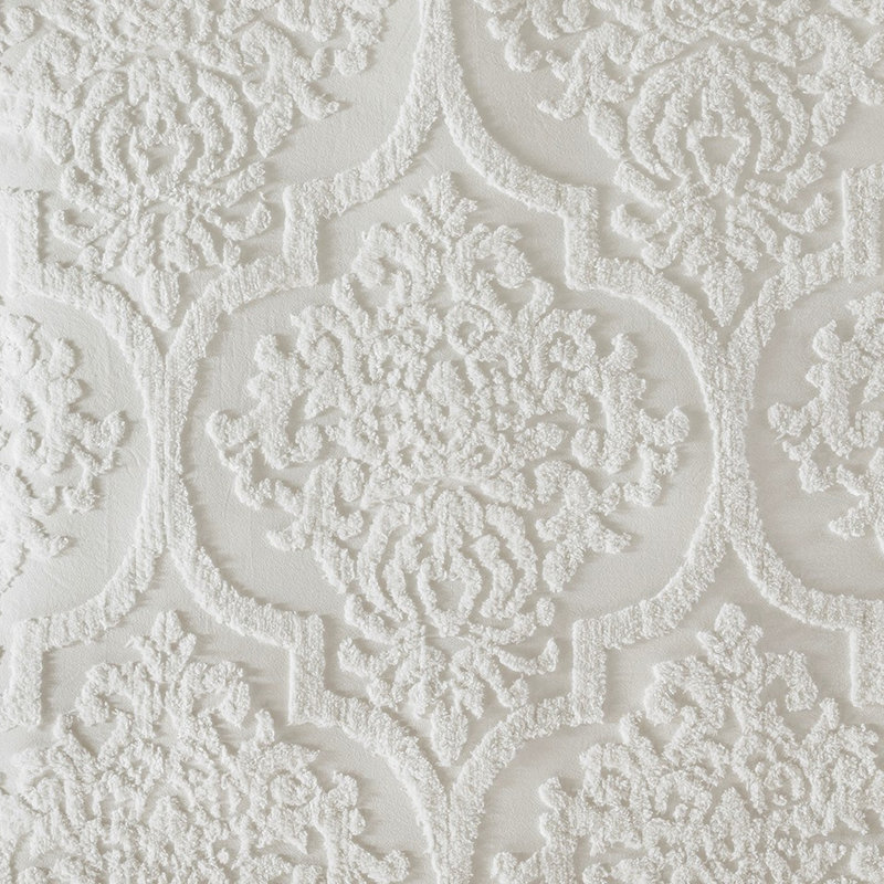 Housse de couette en chenille de coton blanc