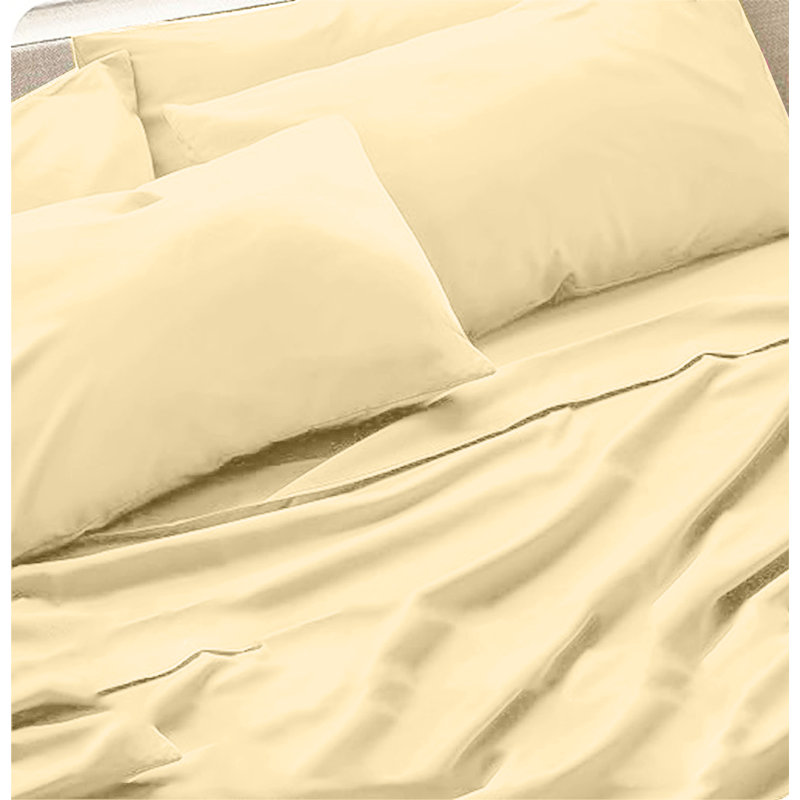 6-Piece Premium Deep Pockets Microfiber Sheet Set, Full, Butter