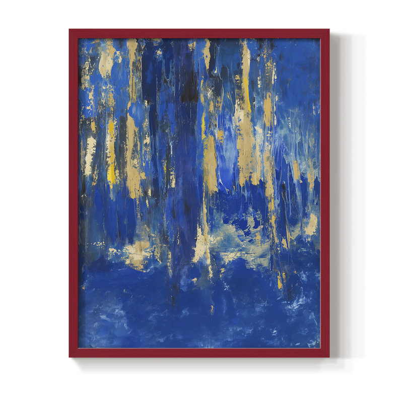 ABSTRACT Series XXI Framed Print - Solid Wood, 11" H x 9" W, Red