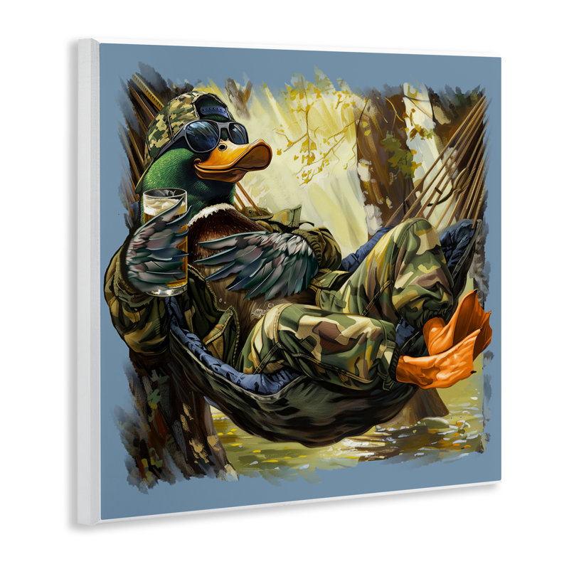 Plaque murale hamac colvert en camouflage, design par Jim Baldwin