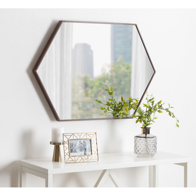 Miroir décoratif Logsdon, Noyer brun, 36,73 po x 24,72 po