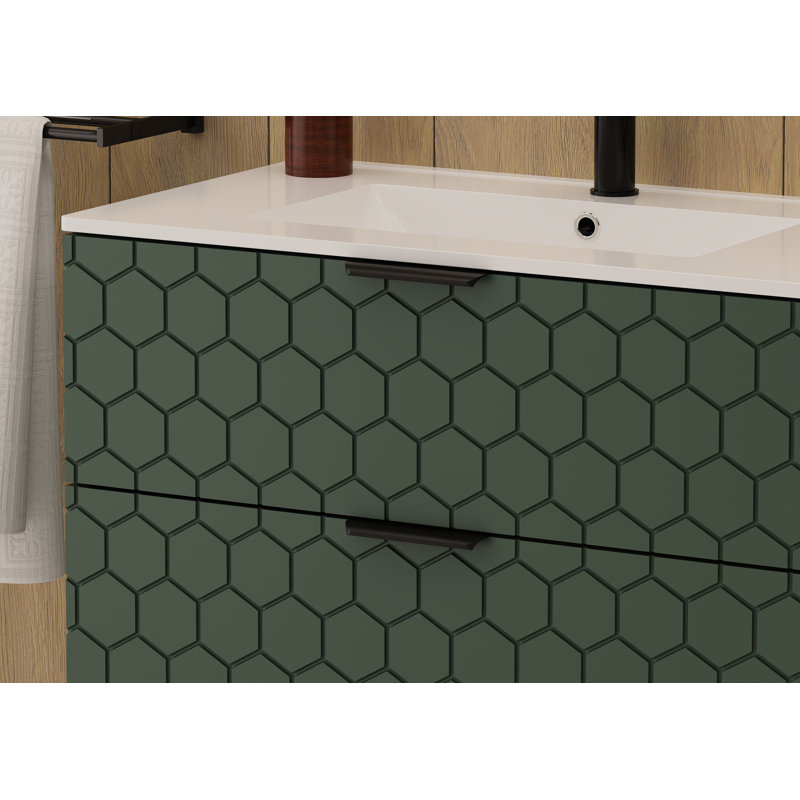 81mm Single Bathroom Vanity with Ceramic Basin