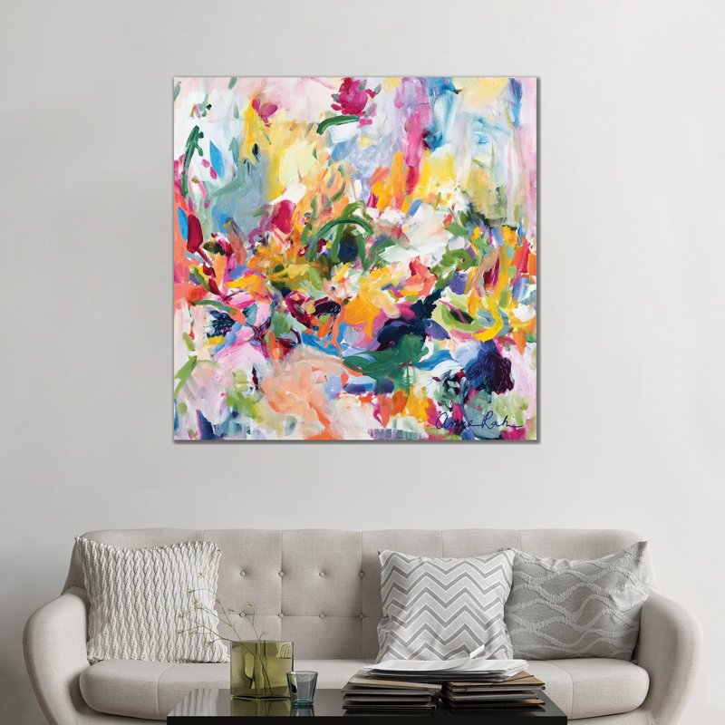 «In The Springtime» par Amira Rahim, impression abstraite, Toile tendue, H 48 po x l 48 po, Sans cadre