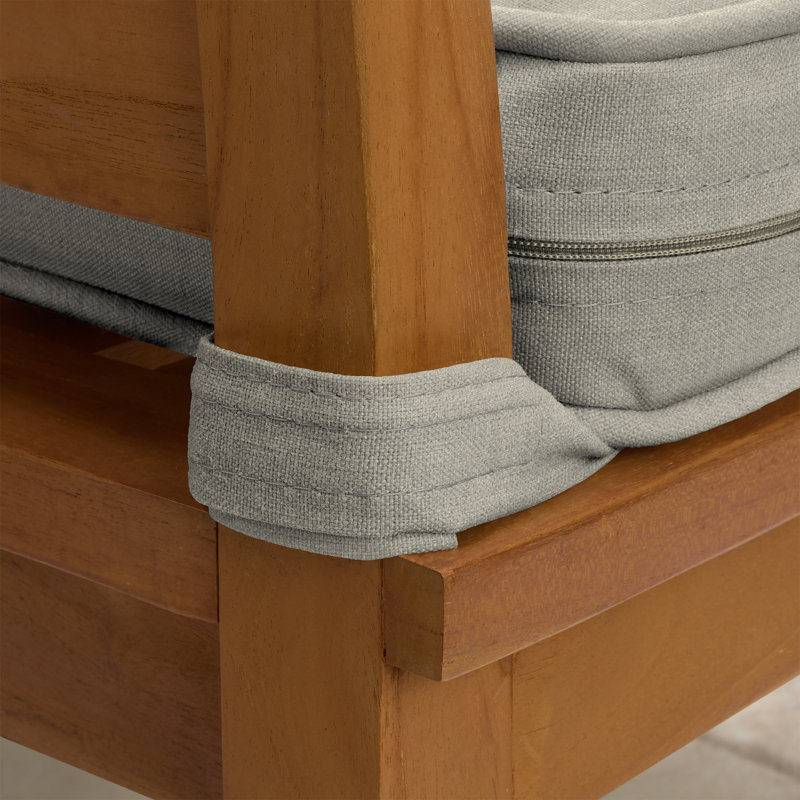 ARDEN Foam Outdoor Double Welted Dining Chair Cushion, 20 x 20, made with ProFoam, Heathered Taupe