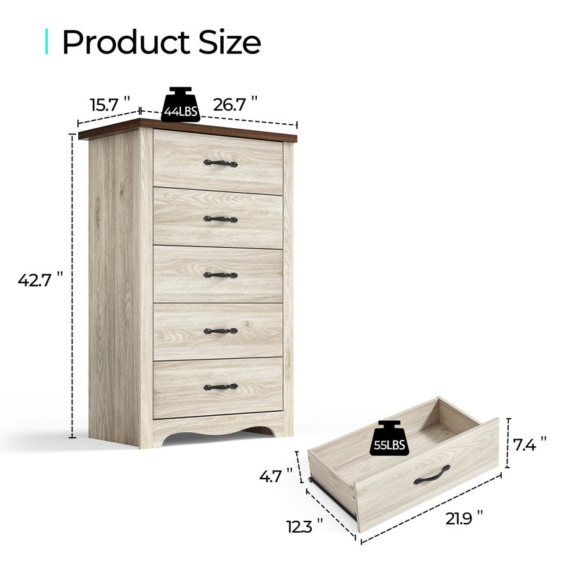 Geo 26.7'' W 5 - Drawer Dresser