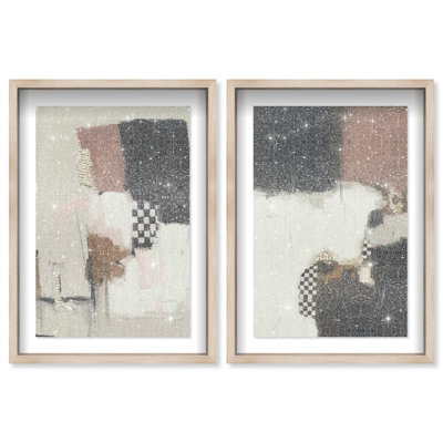 Longing Set Shadowbox Abstract Print by Oliver Gal, Black Frame, 10 x 15