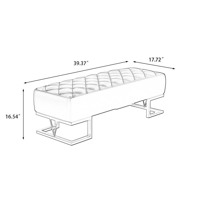 Banc avec revêtement, H 16,54 po x l 39,37 po x P 17,72 po, Bleu très foncé