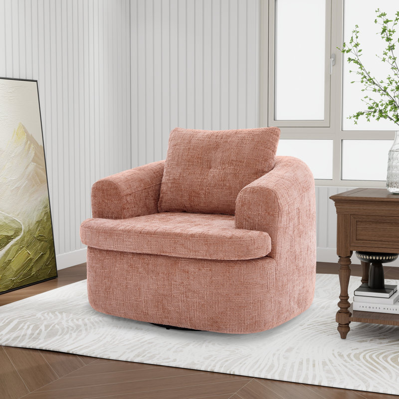 Fauteuil demi-tonneau pivotant à 360 ° (chenille), Rose