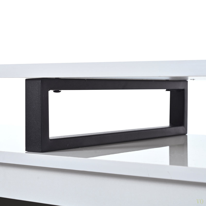Meuble télé moderne, minimaliste, rectangulaire, extensible, avec 2 tiroirs et 1 armoire pour le salon, Blanc
