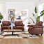 Ensemble de salon 2 pièces avec canapé en similicuir et fauteuil-445506491-441199148