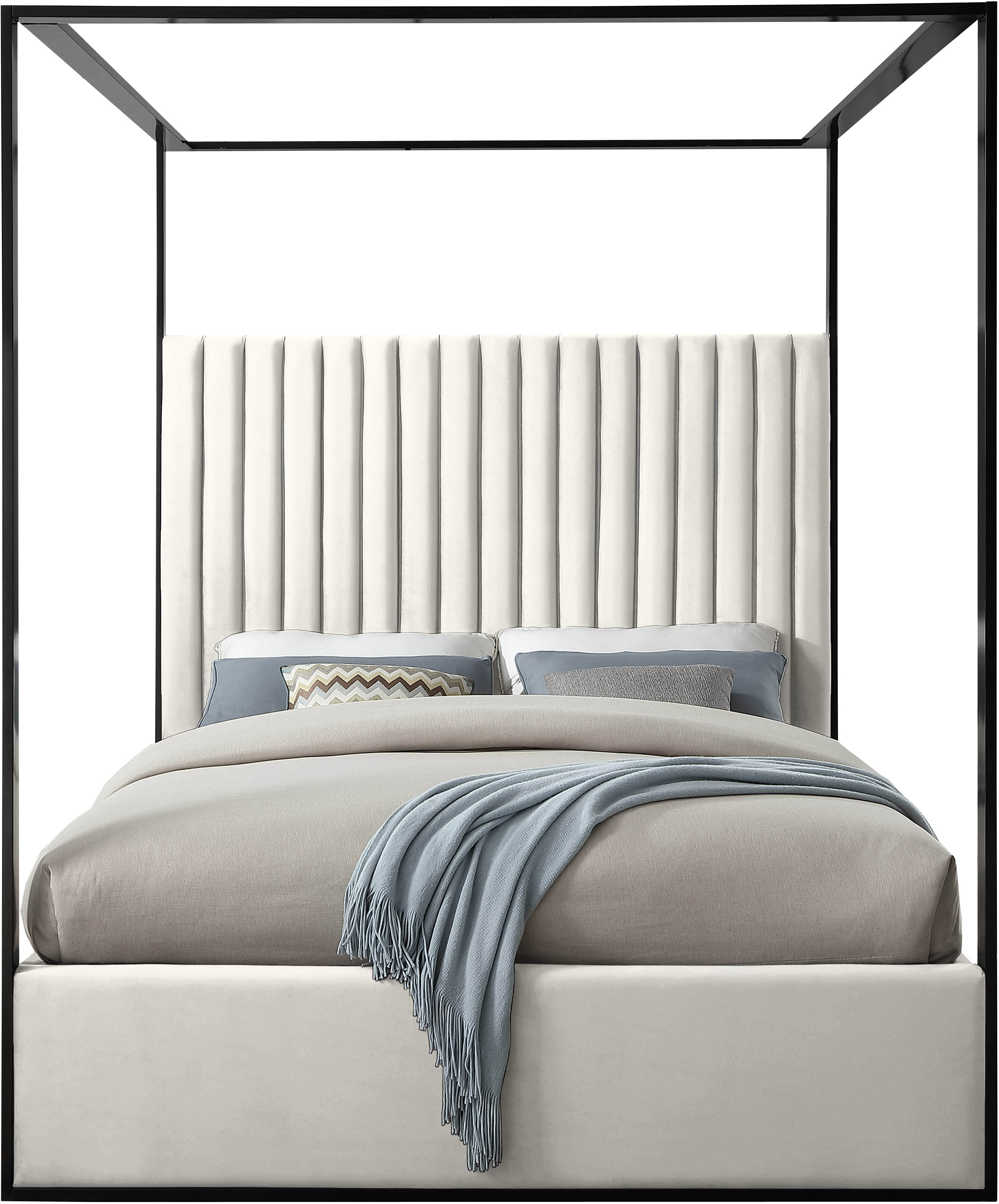 Tessa Upholstered Metal Canopy Bed