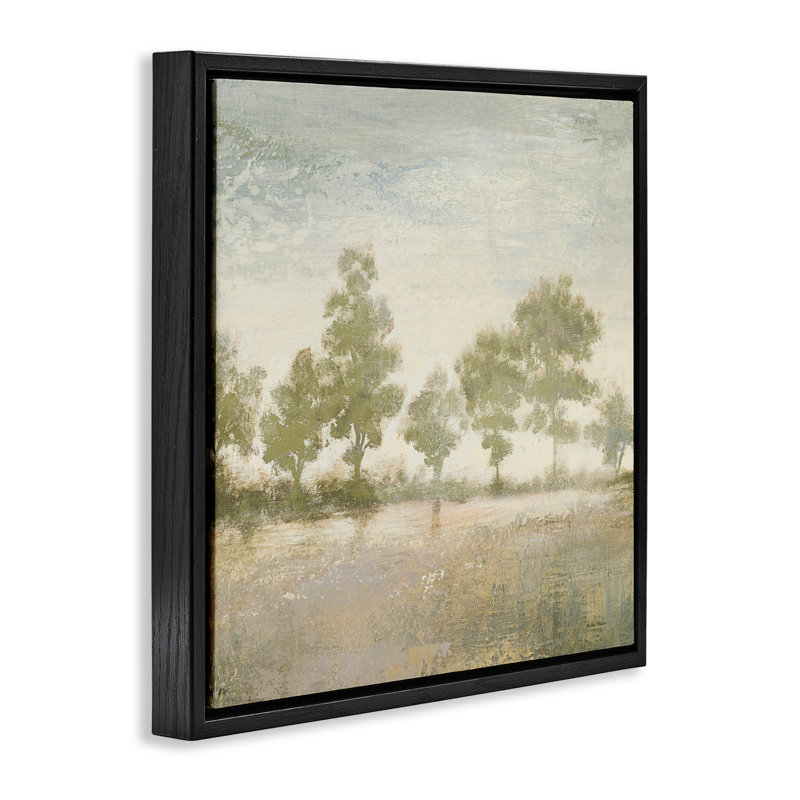 Cadre flottant Forest Light Landscape, design par Michael Marcon, Cadre flottant noir de jais, H 18 po x l 18 po