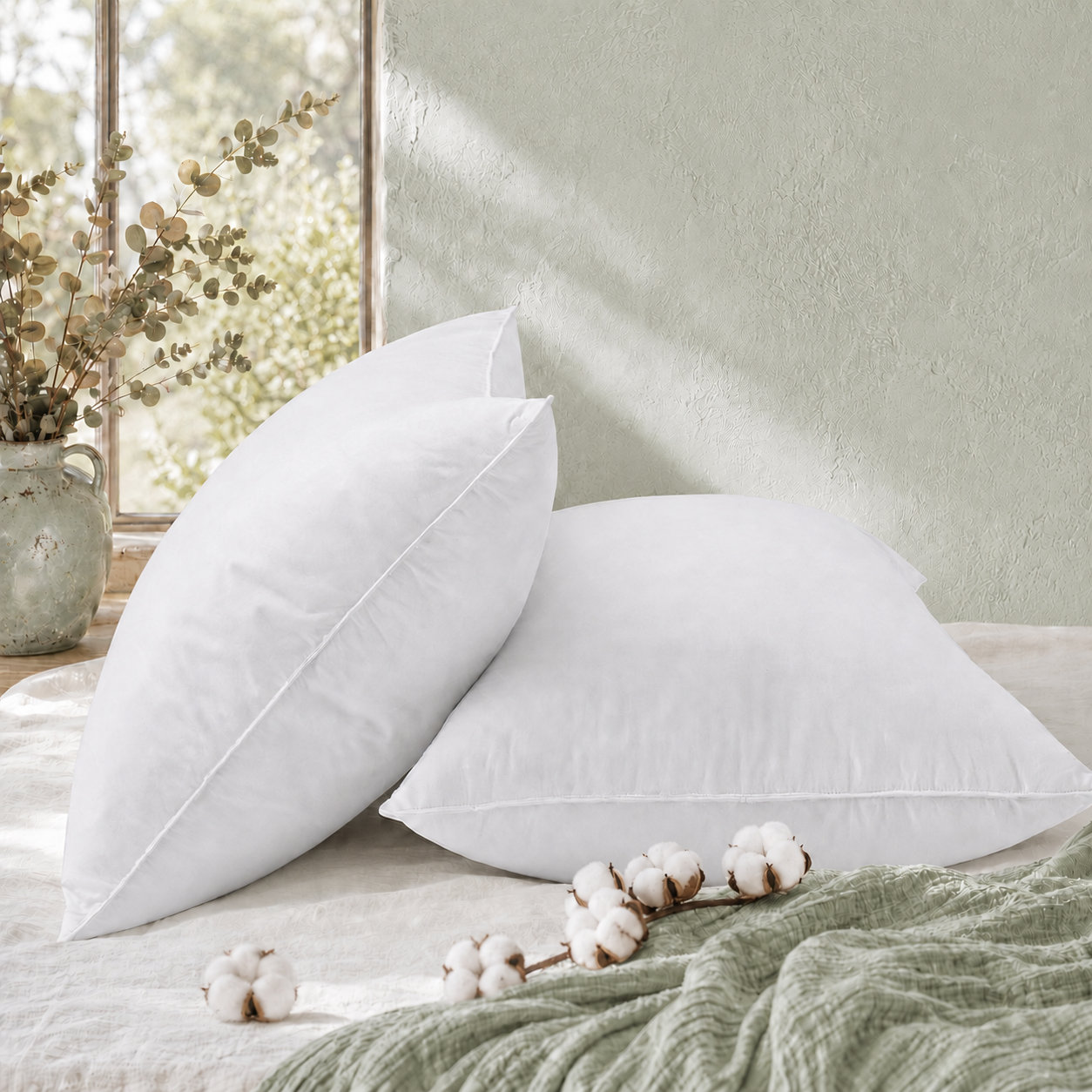 Medium Feather Down Pillow, Standard, White