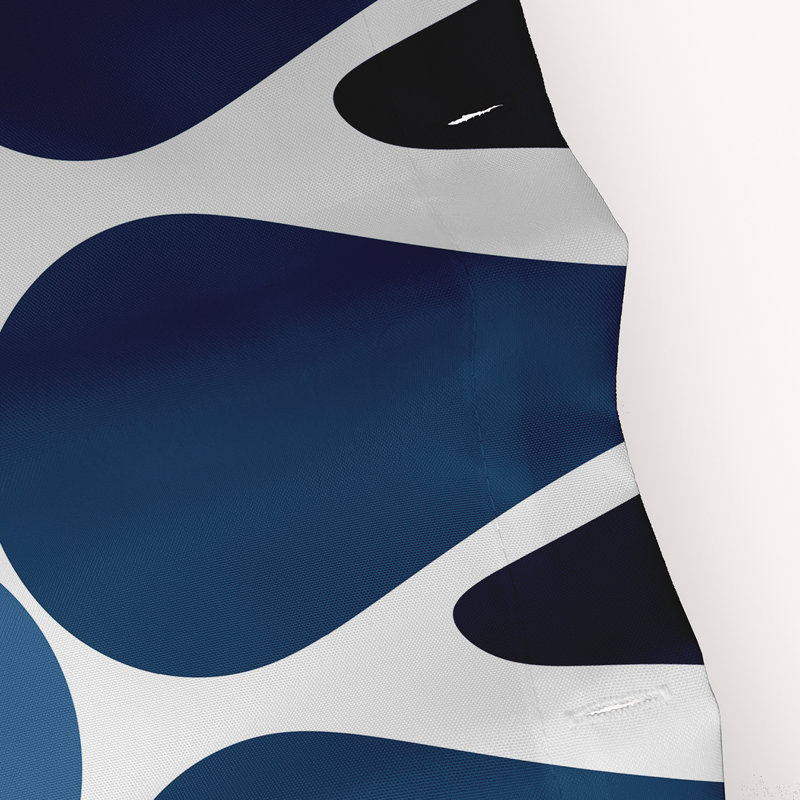 Synthia Geometric Shower Curtain, Navy Blue