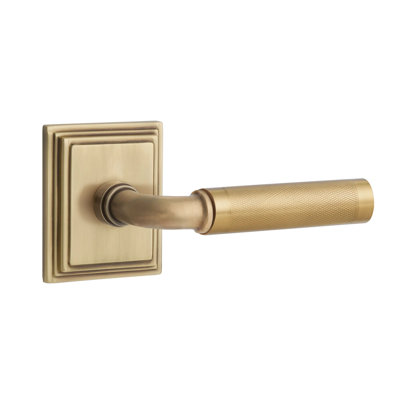 Emtek Select Passage Interior Mortise w/ Wilshire Rosette & R-Bar Stem, Knurled Lever