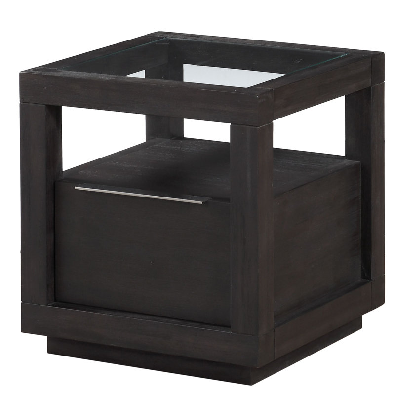 Table de bout avec rangement Eloise, Gris basalte