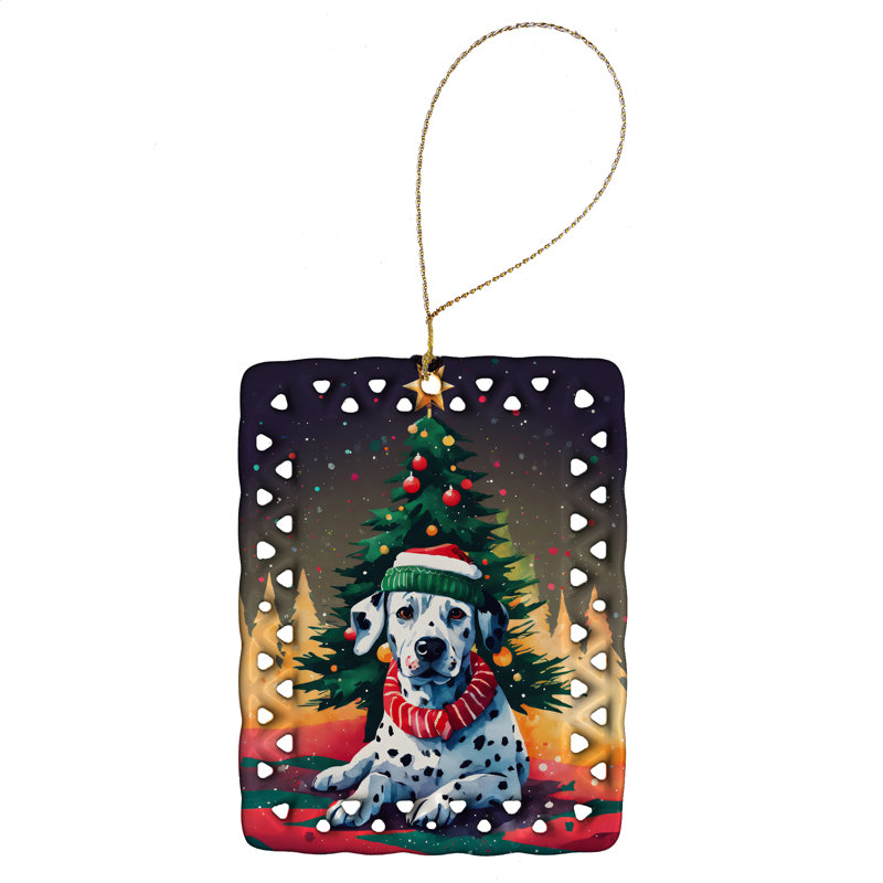 Ornement en porcelaine de Noël dalmatien, Dalmatien 3436