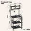57.6 CM Large Kitchen Rack with Adjustable Height Adjustable Shelf, Microwave Rack with S-Shaped Hooks
