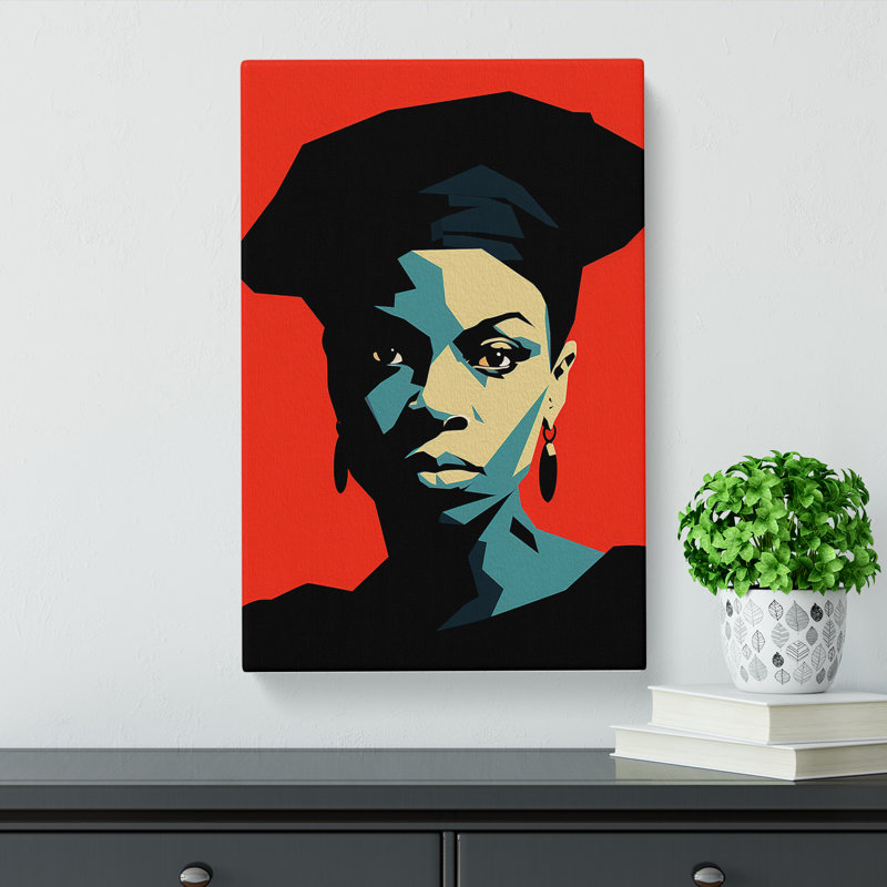 Nina Simone Minimalism Art - Wrapped Canvas, 50cm H x 35cm W x 3cm D