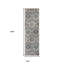 Tapis de couloir à médaillon ivoire et gris 10 pi Lyllia-578899761