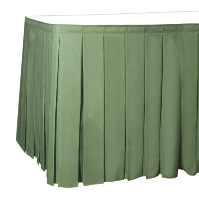 Ultimate Textile 7 Ft. Box Pleat Polyester Table Skirt - 36" Counter Serving Height, Light Pink