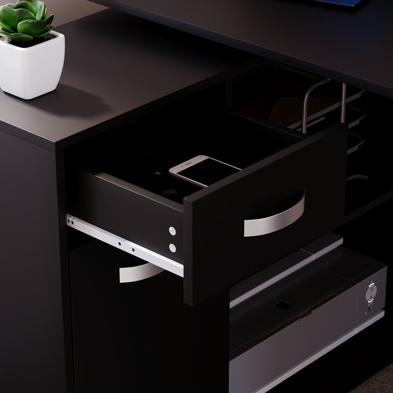 Muskoka L-Shaped Computer Desk, Black