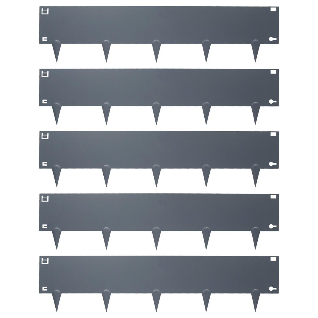 Harbour Housewares - Steel Lawn Edging - 16cm x 5m - Anthracite - 5 Pack - Image 3