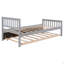 Lit simple avec lit gigogne, cadre de lit plateforme avec tête et pied de lit-124917959