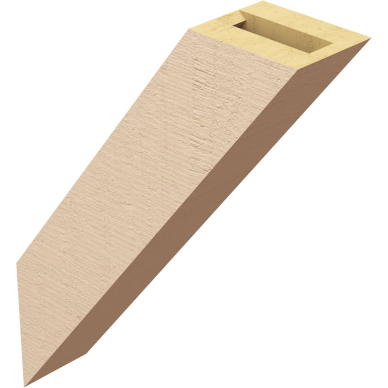Attelle de genou traditionnelle en faux bois de cèdre brut Timberthane, l 3 po x P 12 po x H 16 po, brun clair apprêté