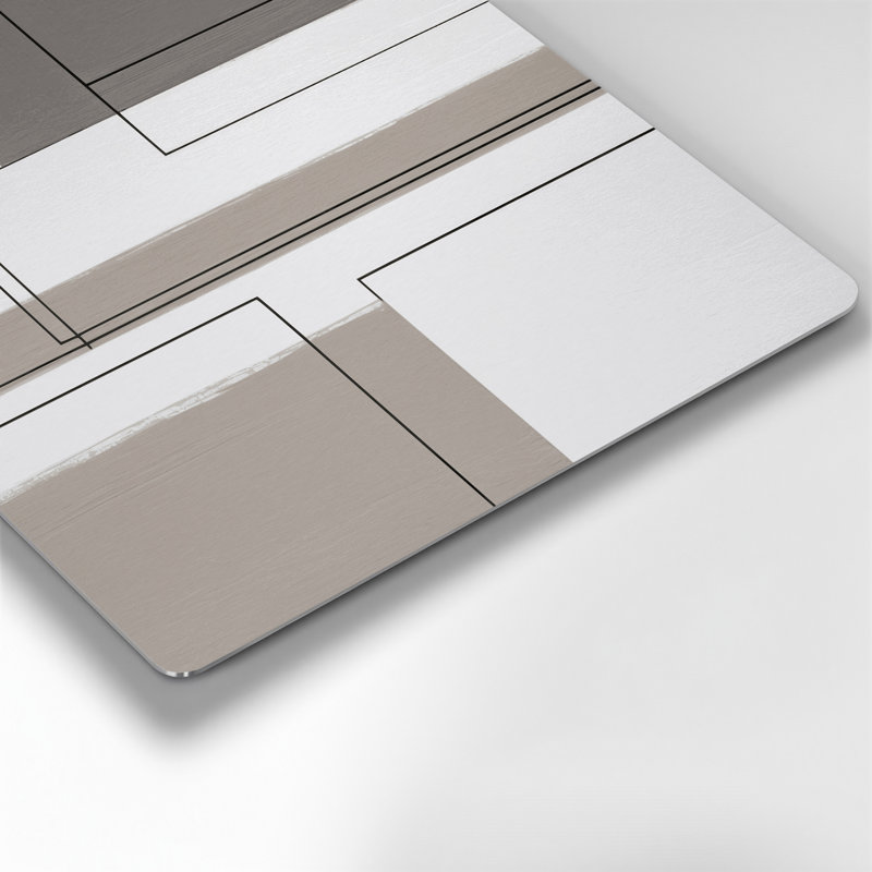 Minimalisme 17, art mural gris en métal, H 16 po x l 16 po