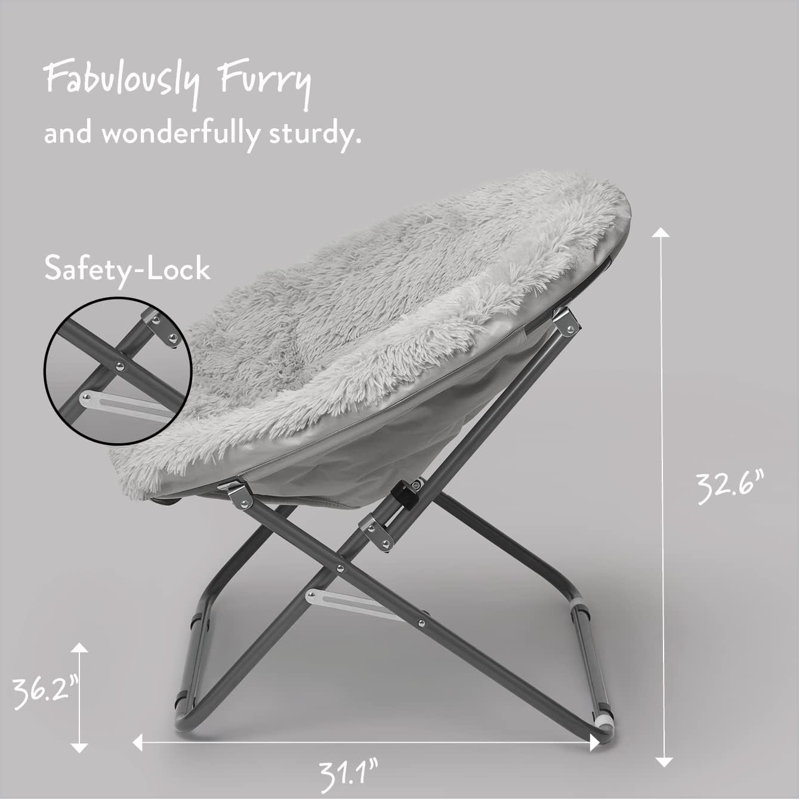 Larson 30" W Papasan Chair, Silver
