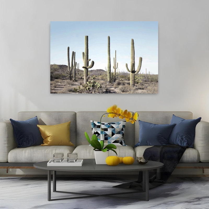 Cactus Land, art mural contemporain, 40" H x 60" W