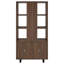 Rodger Walnut 3-Shelf Cabinet Bookcase