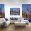Brooklyn bridge avec lumières et réflexions-cityscape, reproduction de photo sur toile tendue-18298615
