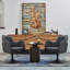 Fauteuil d'appoint pivotant en cuir véritable Loms-1695099730