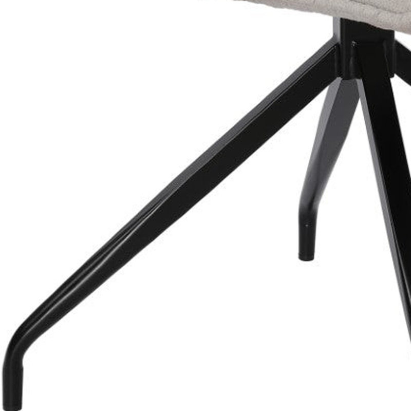 Chaise avec accoudoirs pivotante en tissu beige et noir, Beige
