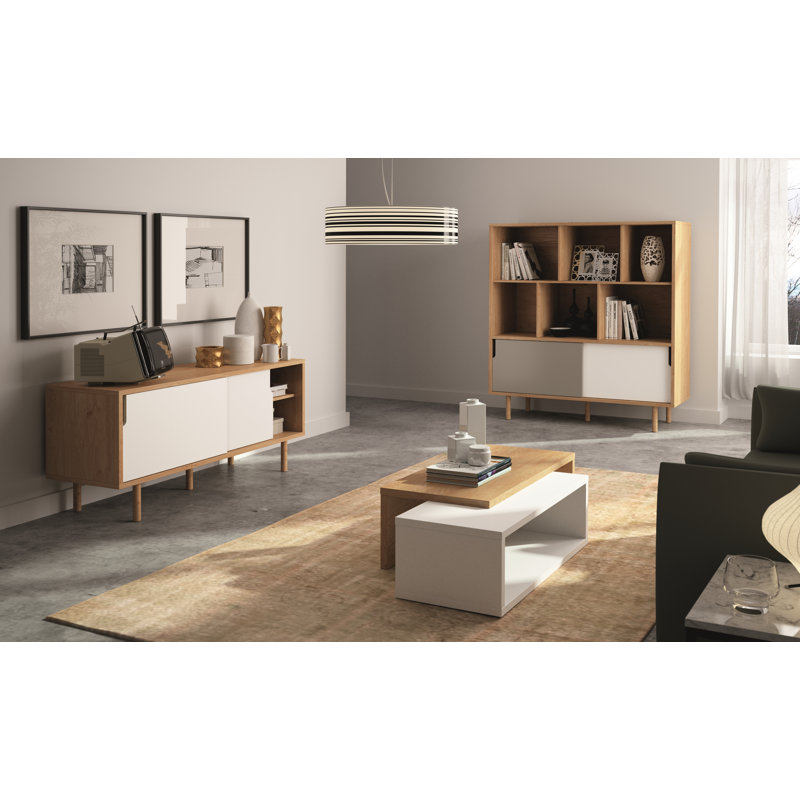 Alnwick Solid Coffee Table, Oak/Pure White