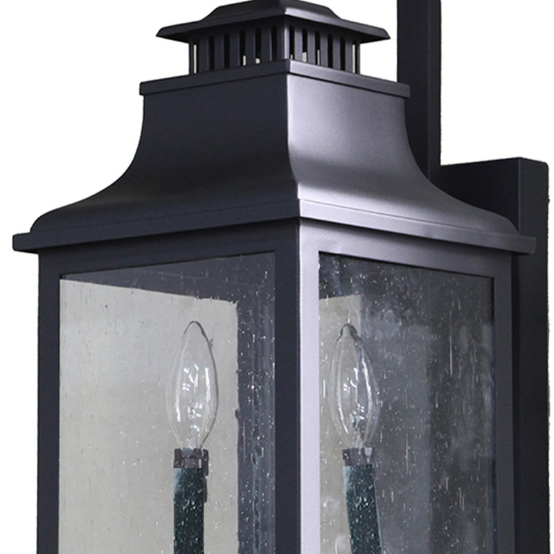 Éclairage extérieur bronze rustique 4 lumières Morgan, 28" H x 11" W x 14.25" D, Black