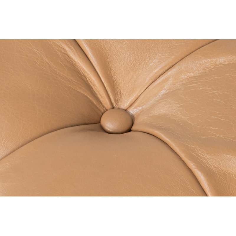 Corbet Round Ottoman, Caramel Brown