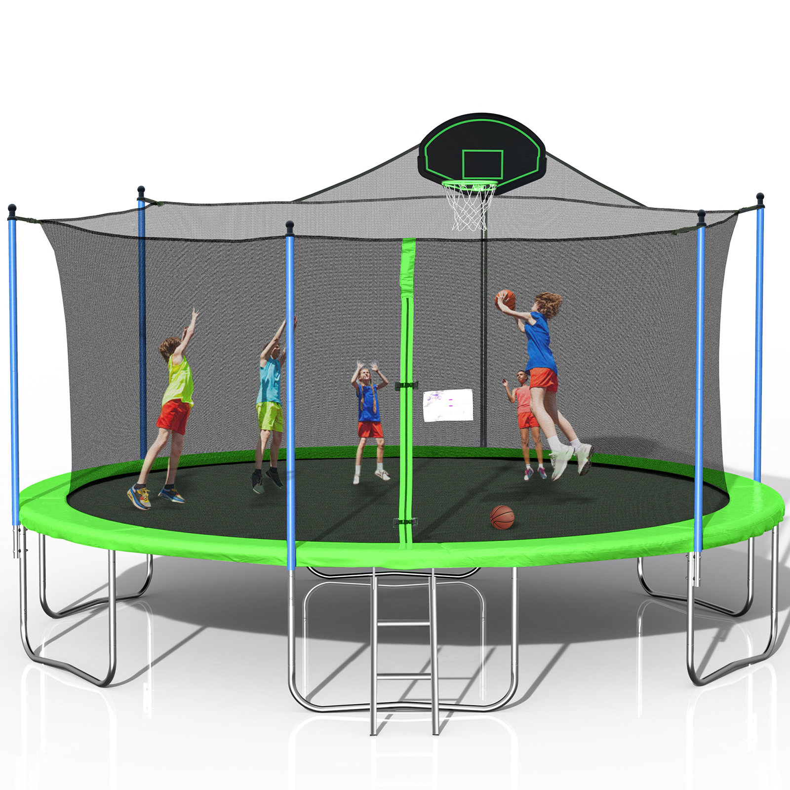 Pengmao Round Backyard Trampoline with Safety Enclosure | Wayfair