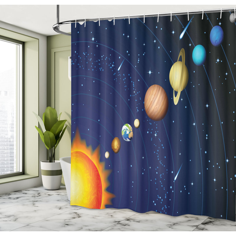 Justyn Shower Curtain with Hooks Included, 69" W x 75" L