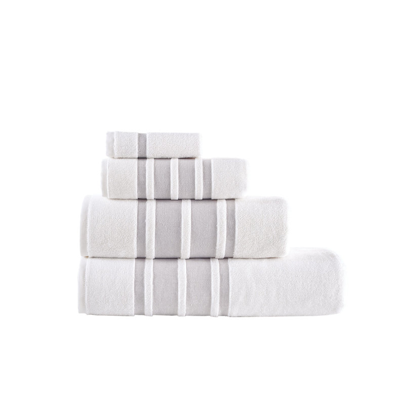 Bordure contrastante Brooks Brothers, Taupe, 3 Piece Towel Set