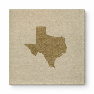 Texas State Silhouette — Square Canvas Wall Art