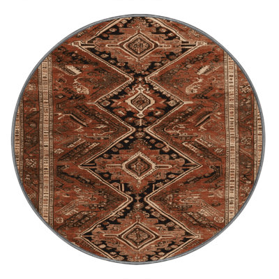 Machine Washable Persian Brown Area Rug
