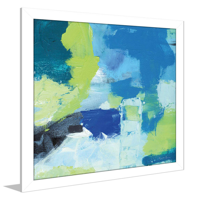 " Mountain Reflection II ", 21.5" H x 21.5" W x 0.75" D, White Framed